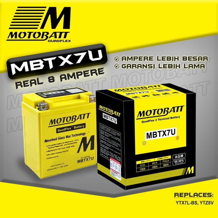 Aki Motobatt Quadflex Mbtx7U Honda Cbr 250 / Cbr 250 Rr / Crf 250 - 12V8Ah Original