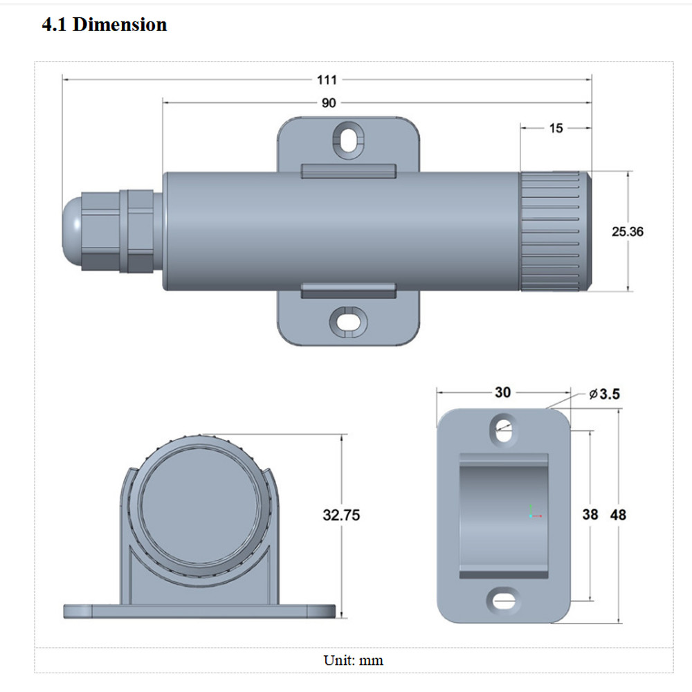 CO2 SENSOR TEMPERATURE HUMIDITY INTEGRATED TRANSMITTER 2M CABLE CO2 CONCENTRATION METER DC9-28V