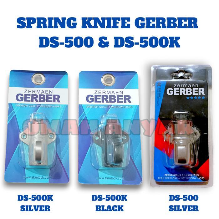 Grendel Jendela Spring Knife Gerber DS-500K Warna SN & Black Pengunci Jendela Kokoh Anti Maling