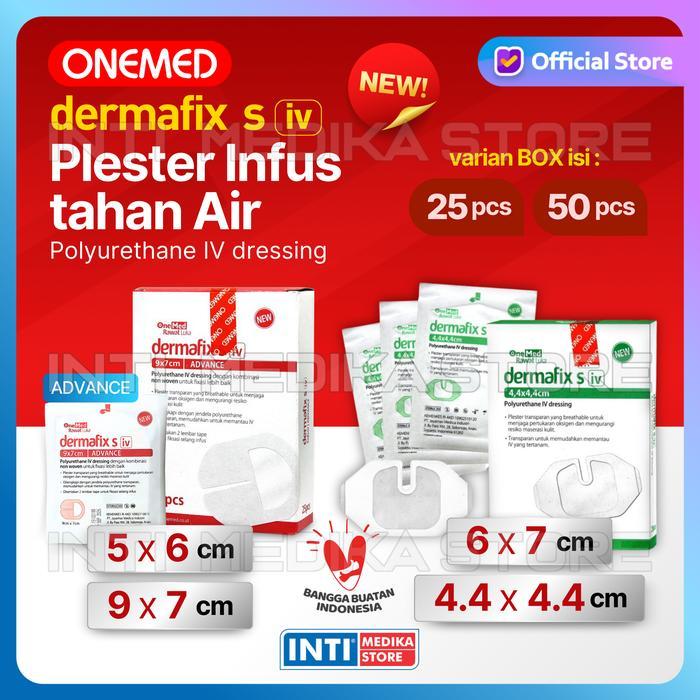 Ready ONEMED - Plester Infus DERMAFIX S IV Kateter Anti Air Transparan