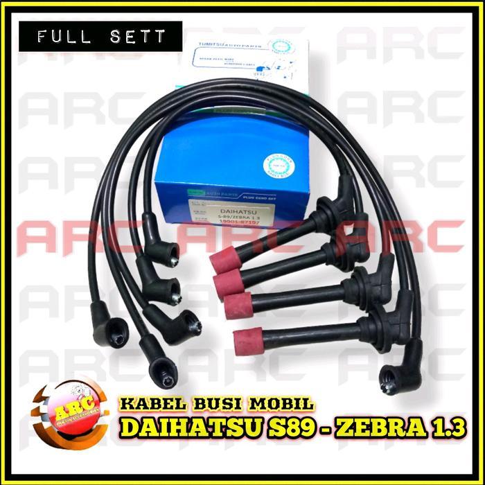 Kabel Busi Mobil Zebra S89 1.3 Type Mitsubishi - 5 Set Kabel Busi & 1 Set Kabel Coil Hitam -