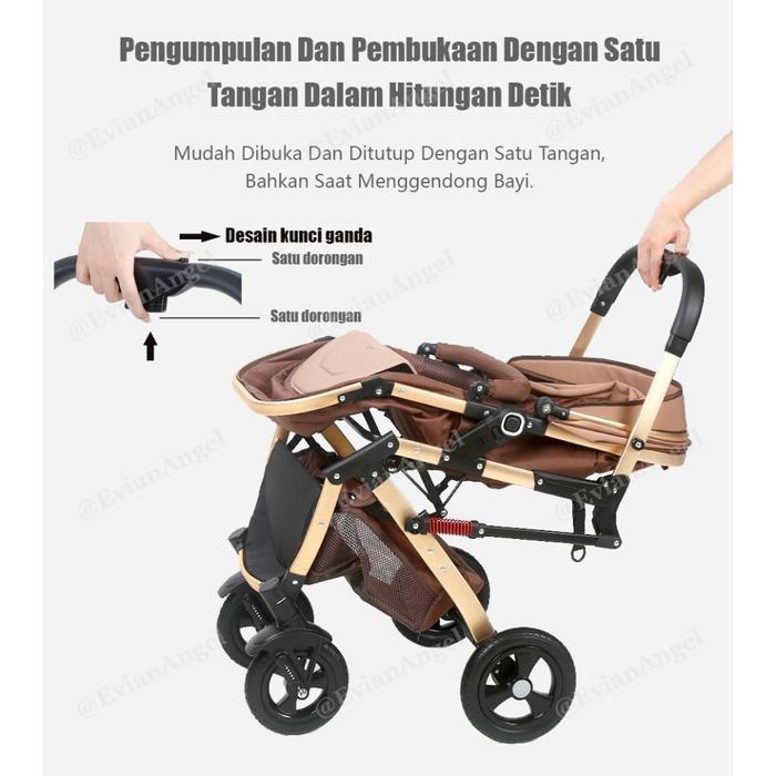 Stroller Baby Lipat Kereta Dorong Bayi Newborn 0-3 Tahun Baby Stroller Bayi Lipat Travelling