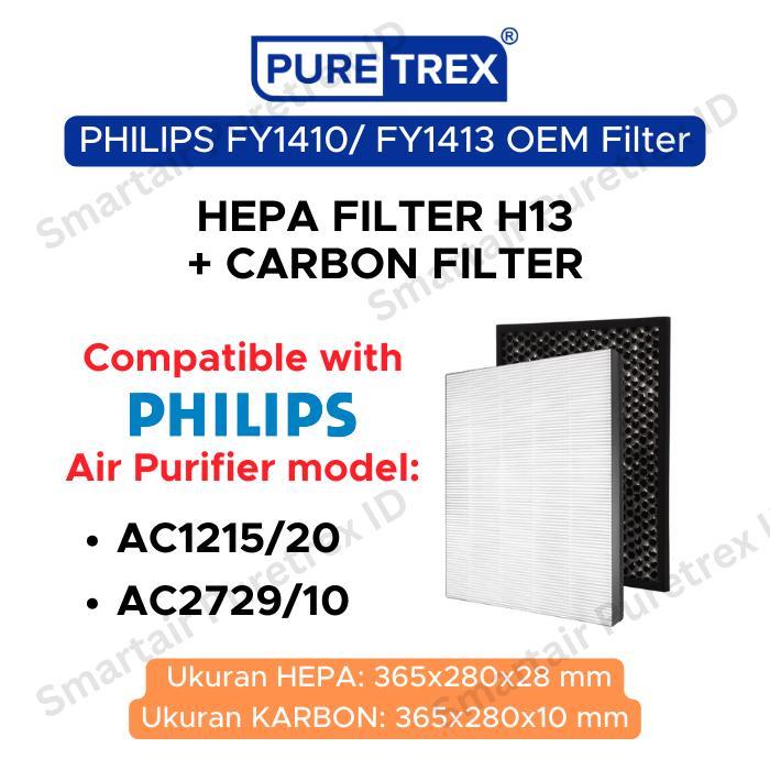 PURETREX HEPA Filter Philips FY1410 / FY1413 for Air Purifier AC1215