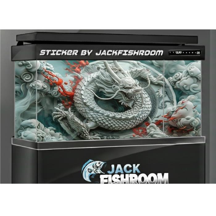 Ready Stiker Aquarium Background Motif Naga Banyak Pilihan Ukuran