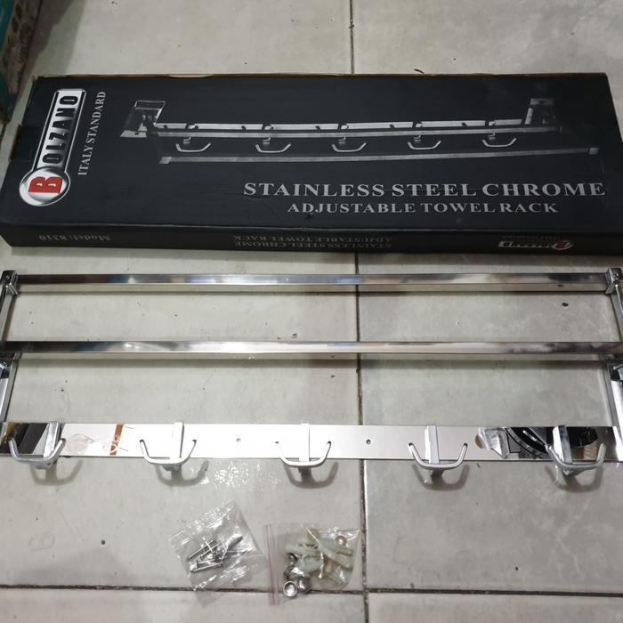 Rak handuk lipat stainless 2 baris BOLZANO HARGA AGEN