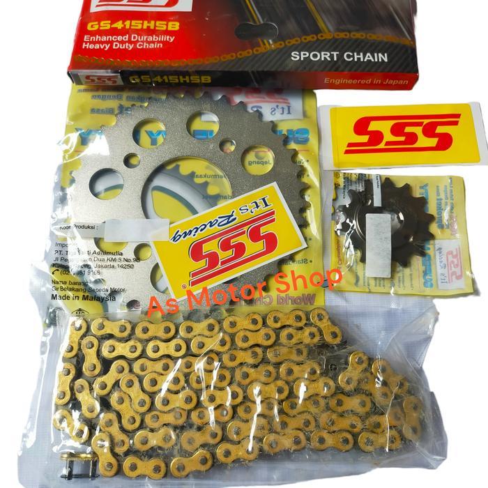Gear Set Sss 415 Rantai Gold Sss Hsb Tiger Verza Megapro Cb150R Cb150R