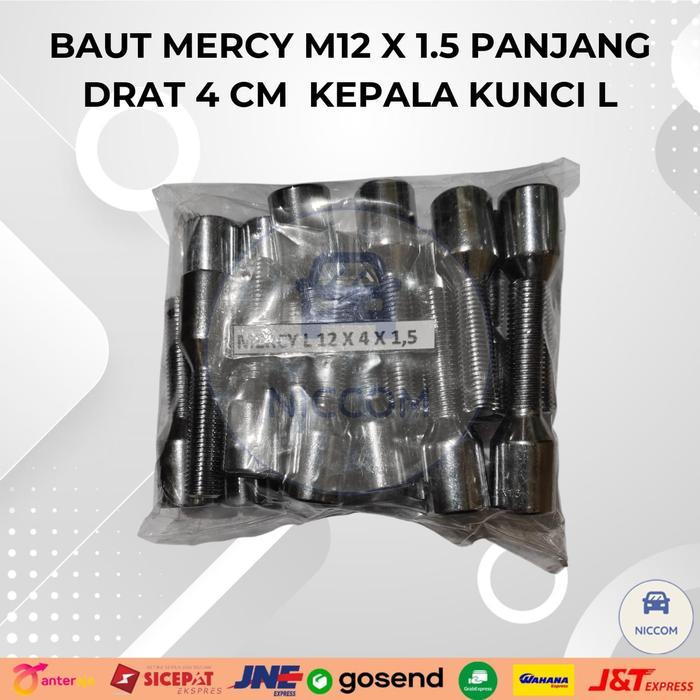 Baut Roda Mobil Ukuran M12 x 1,5 Kepala Kunci L Cocok Untuk Mobil Mercedes Benz BMW Mazda Vantrend