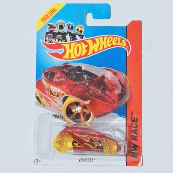 Hotwheels Hot Wheels Vandetta merah transparan 2014 HW Race base besi