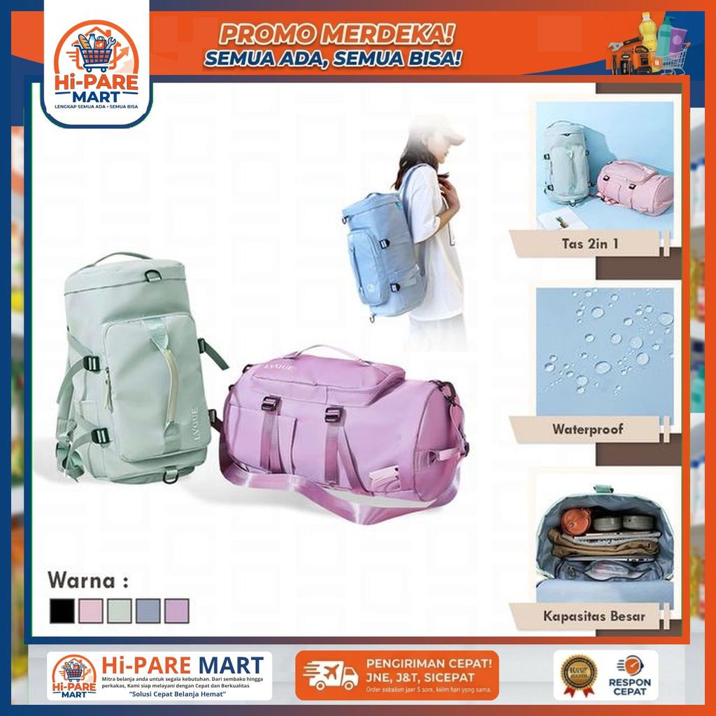 TAS TRAVEL JUMBO BESAR LIPAT HAND CARRY ORGANIZER RANSEL MUDIK KOPER FOLD BAG WATERPROOF GYM FITNESS