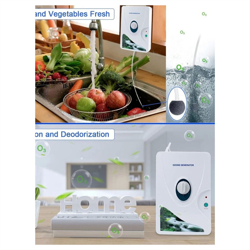 B51C Portable Ozone Generator 600Mg Water Ozonator O3 Ozone Machine For Home Air, Water, Fruits,
