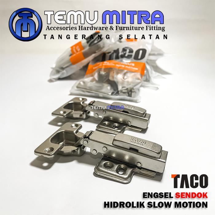 Engsel Sendok TACO ET-01 A,B & C Hidrolik Slowmotion- Engsel Sendok Hidrolik Soft Close Lurus, 1/2