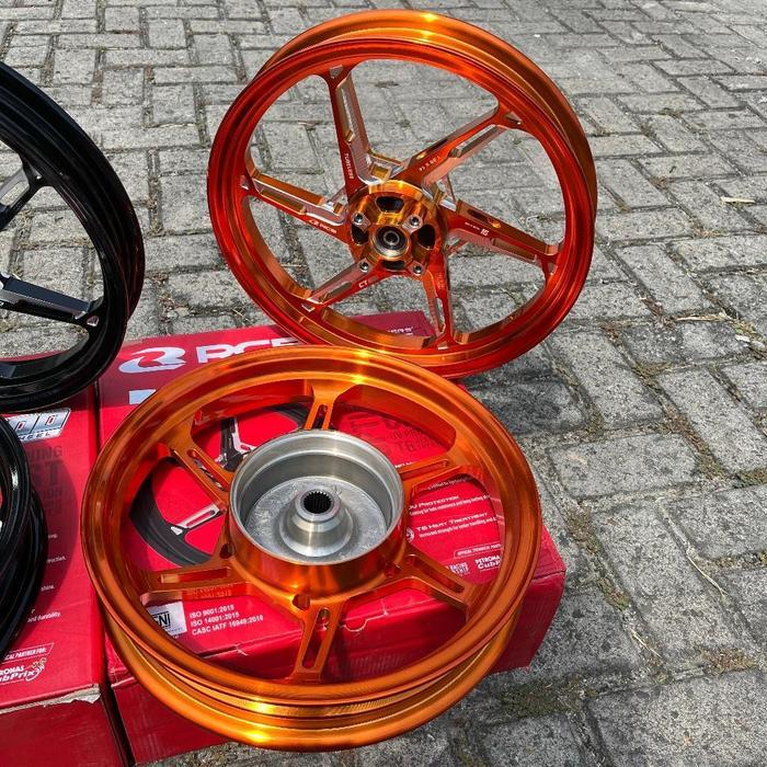 VELG RCB CT600 CNC VARIO 125/150 SILVER ROME/UNGU/MERAH/ORANGE/HITAM/BIRU LEBAR VELG DEPAN 185 &