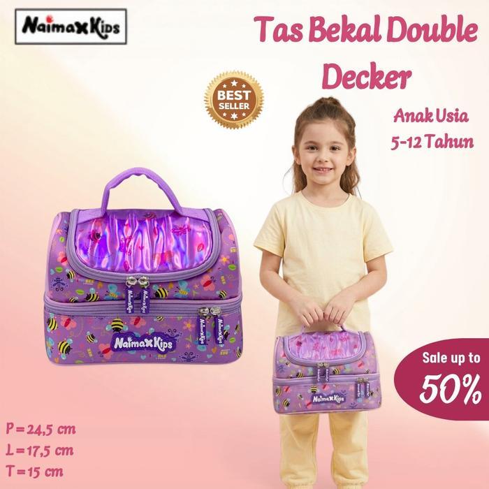 Tas Bekal Anak Perempuan Lunch Bag Anak TK SD Tas Bekal Anak Karakter Honey purple