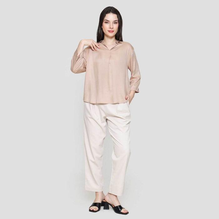 Connexion Rayon Kerah Kemeja Blouse Wanita 123057782