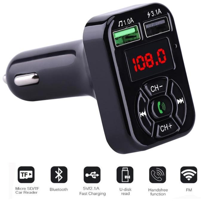 Car Modulator Fm Transmiter Charger Bluetooth Mobil Mp3 Radio Usb Aux Populer