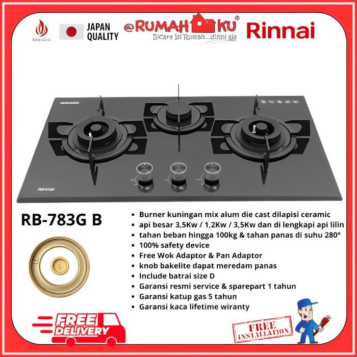 Kompor Tanam Rinnai RB-783G B RB 783 G