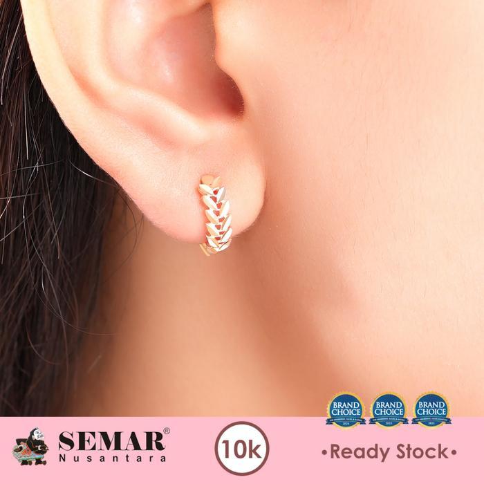 Anting Emas Jepit Willa Leaf Gold 10K Semar Nusantara Pasti Promo
