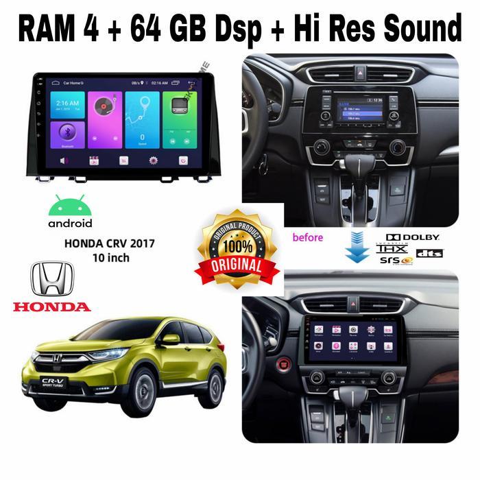 Headunit Android 10 Inch Honda CRV Turbo 2017 UP Fullset OEM CRV