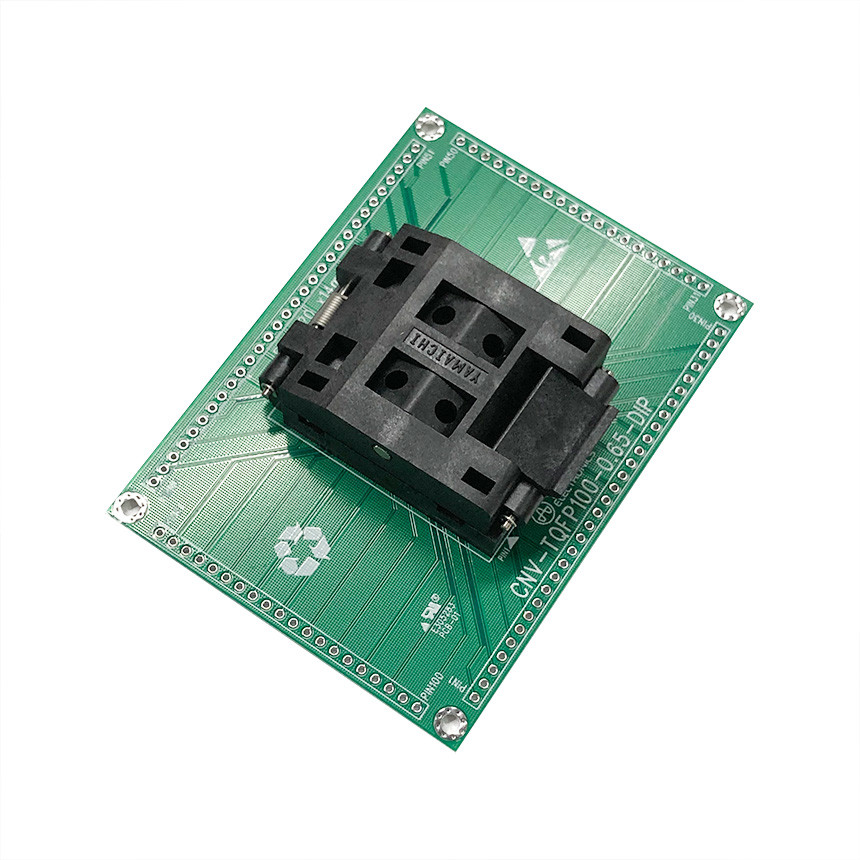 CLAMSHELL PQFP100 TQFP100 QFP100 LQFP100 PITCH 0.65MM WITH PCB IC BURNING SEAT ADAPTER TESTING SEAT