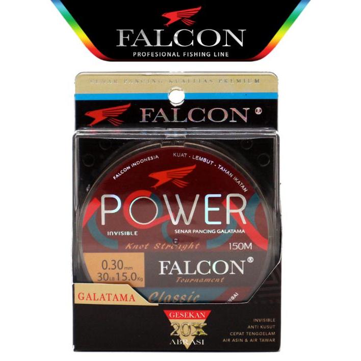 Falcon Fishing - Senar Pancing Falcon Power 150 Meter, Monofilamen Lembut Anti Keriting