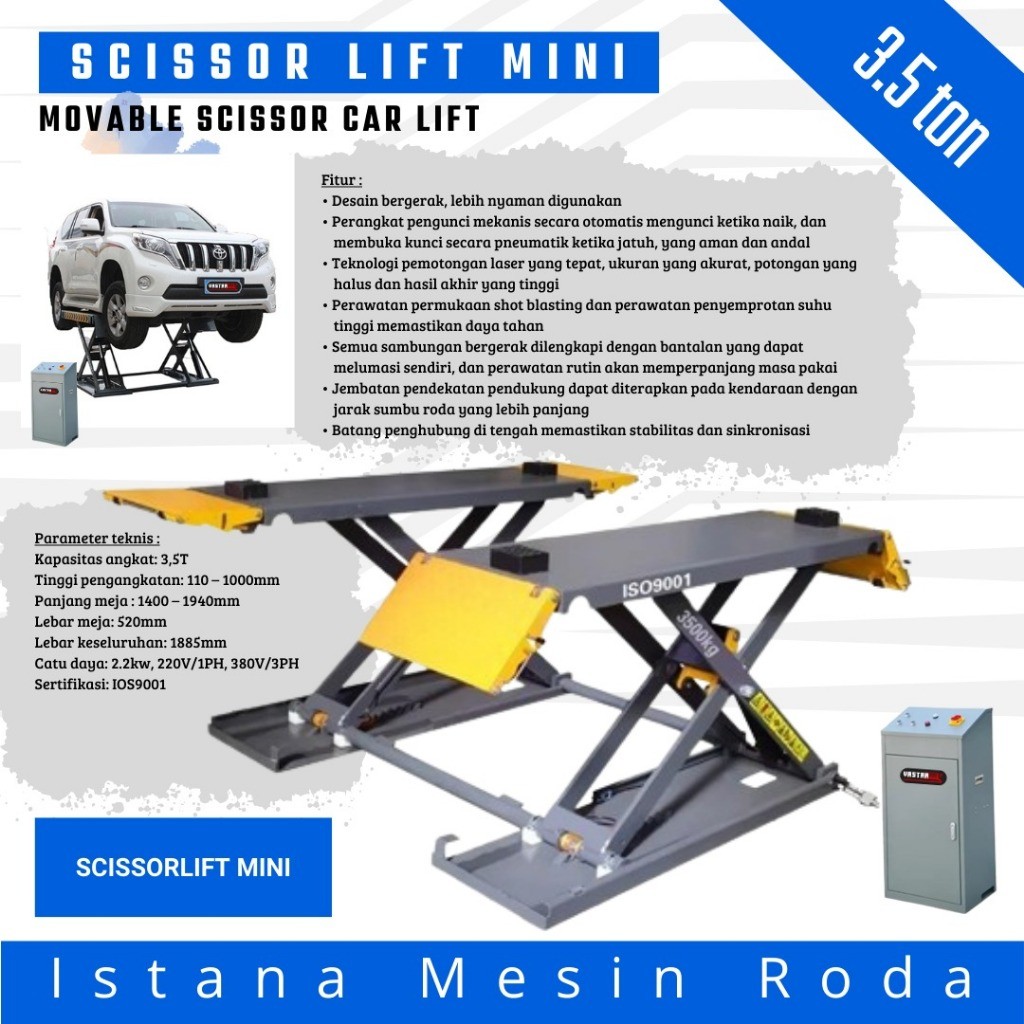 Mini Scissor Lift 3.5ton / Mesin Angkat Mobil /mini Hidrolik Lift Mobil 3.5 Ton Premium