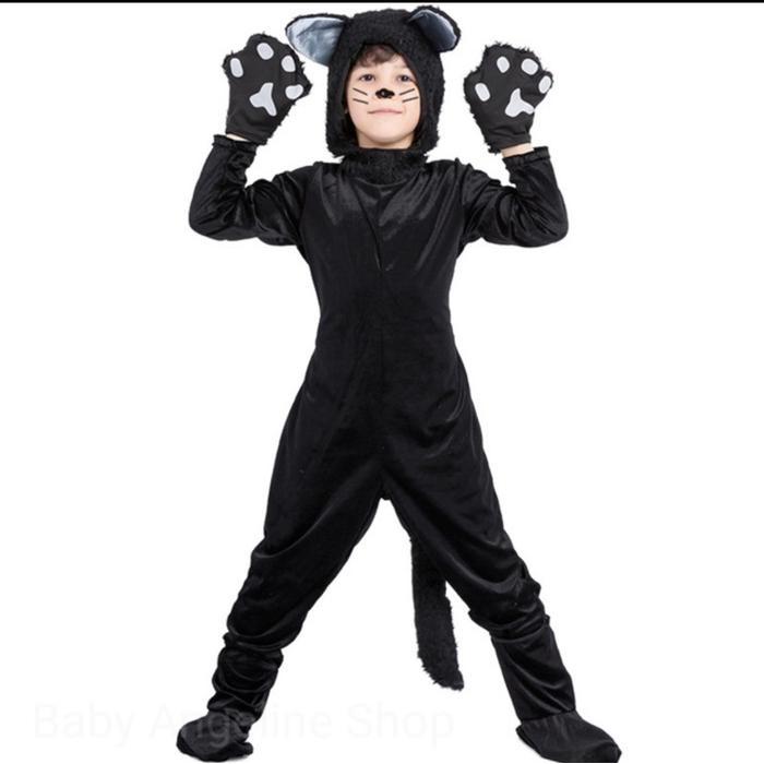 B-1714 black cat costume cosplay toddler boy kostum anak kucing hitam baju kostum kucing anak laki
