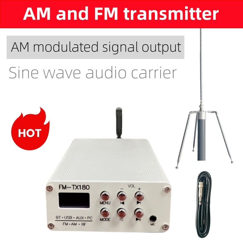 FM frequency modulation transmitter, AM signal modulator, stereo FM transmitter, Bluetooth USB audio