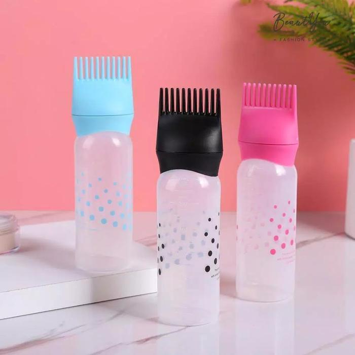 Sisir Botol Cat Rambut Hair Dye Bottle Applicator Brush Biru Hitam Merah Kuas