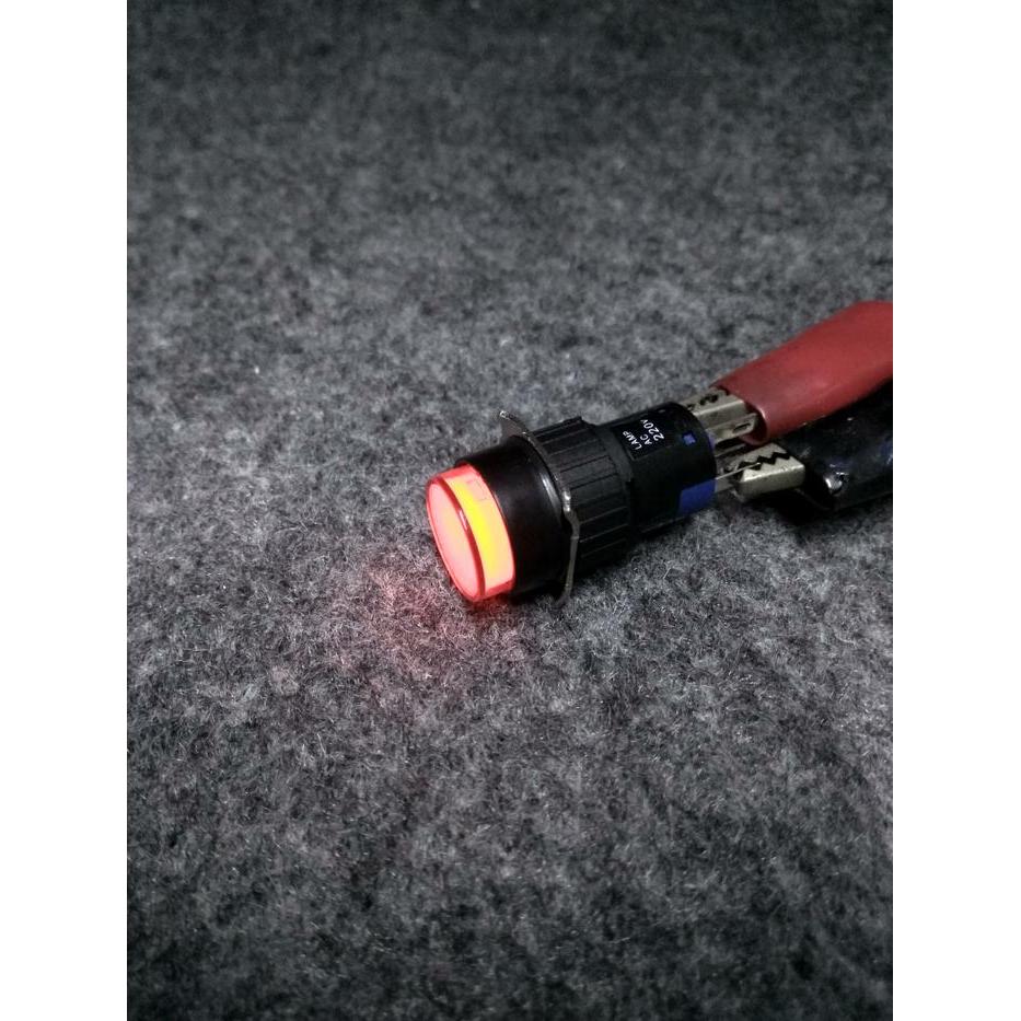 Switch Push On Bulat 8Pin 16Mm Merah #Gratisongkir
