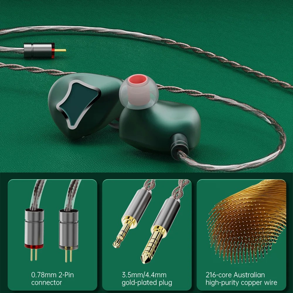 ARTTI R1 HIFI Earphone 2+1 Triple Dynamic Driver In-ear Music Headphone with Detachable 0.78 2pin