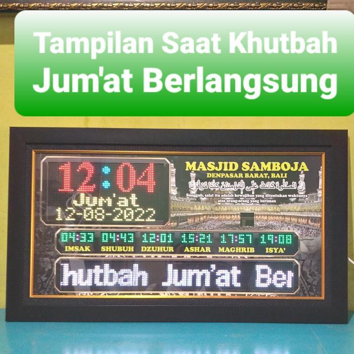 JAM DIGITAL JADWAL SHOLAT MASJID TYPE P5 3PKH KALIGRAFI FULL COLOR