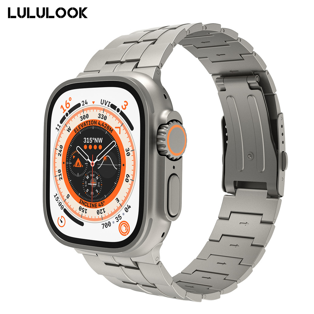 Lululook Titanium Band For Apple Watch Ultra 49mm Band 45 46 44 42mm Titanium Strap For iWatch Ultra