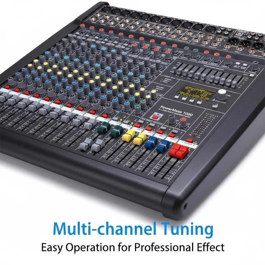 PM1000 Profissional Audio Mixer With Cover Sound Console Compact Mixing System Effect Processor For