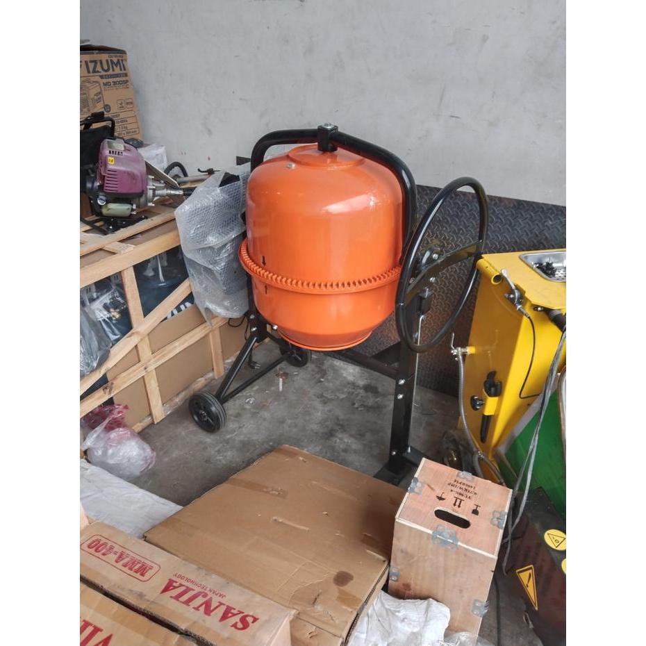 Mesin pengaduk semen molen listrik 200 Liter