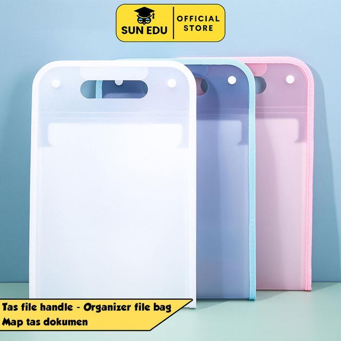Tas File Handle Tambah Stiker / Organizer File Bag/ Map Tas Dokumen Stationery Box File Tas Berkas