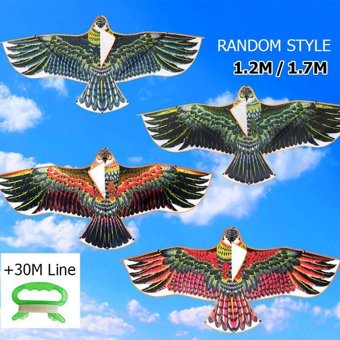 Mainan Layangan Elang Jumbo 1.2/1.7M Lukis Kain Layangan Motif Burung Elang Sukhoi Seot