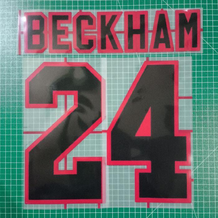Nameset Mu Away 95-96 Beckham 24 Velt Hk