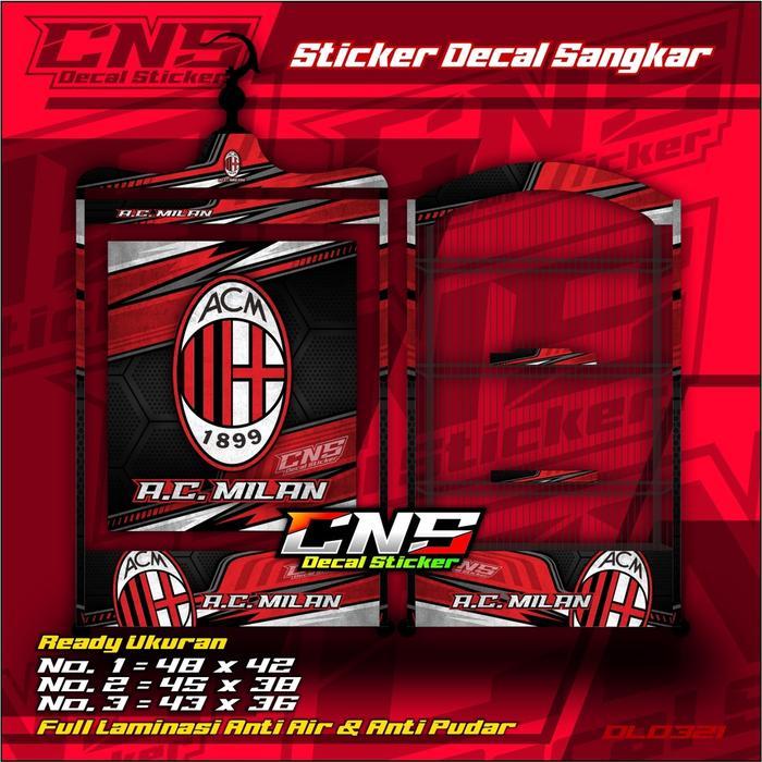 ASLI Stiker Decal AC MILAN DESIGN Sangkar Burung Kotak / Koper Burung Kacer, Pleci, Cucak Ijo, Dll