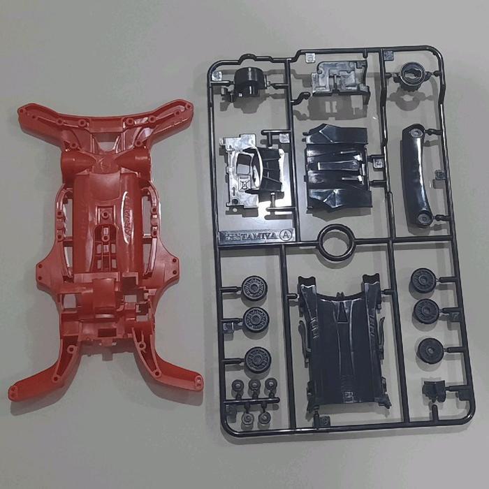 Chassis AR PC ABS Merah Ori Tamiya + Gearbox AR Ori Chassis AR Merah Ori