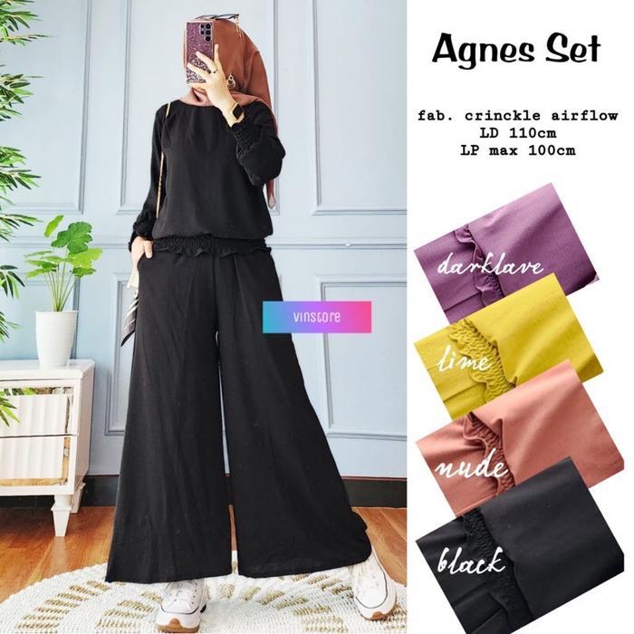 zen Azzahra Grosir - Heba Set / Setelan Wanita Kulot One Set Crinkle Blouse Wanita / 555-7217