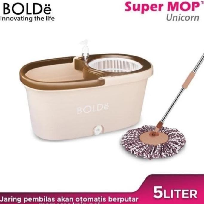 Bolde Super Mop Unicorn/Alat Pel Lantai Puter Otomatis Pasti Ori