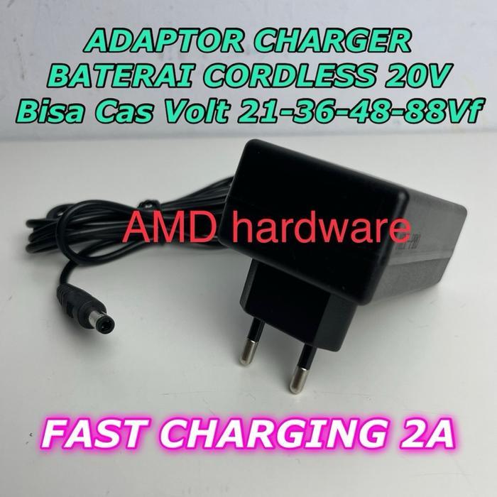 Krisbow - Charger Casan Baterai Cordless Bor Impact Cas 21V Bisa Utk 12V 36V 48V 18V 16V Adapter