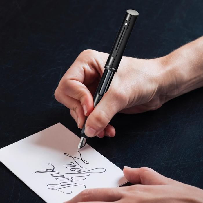 PROMO Sheaffer Calligraphy Matte Black Fountain pen with Black cap and Matte Black Trim in Hangsell
