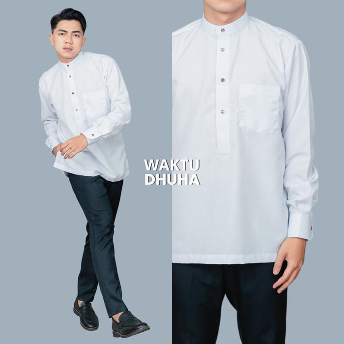 Waktu Dhuha - Atasan Baju Koko Pria Dewasa Lengan Panjang Manset Koko Umar Pasti Ori
