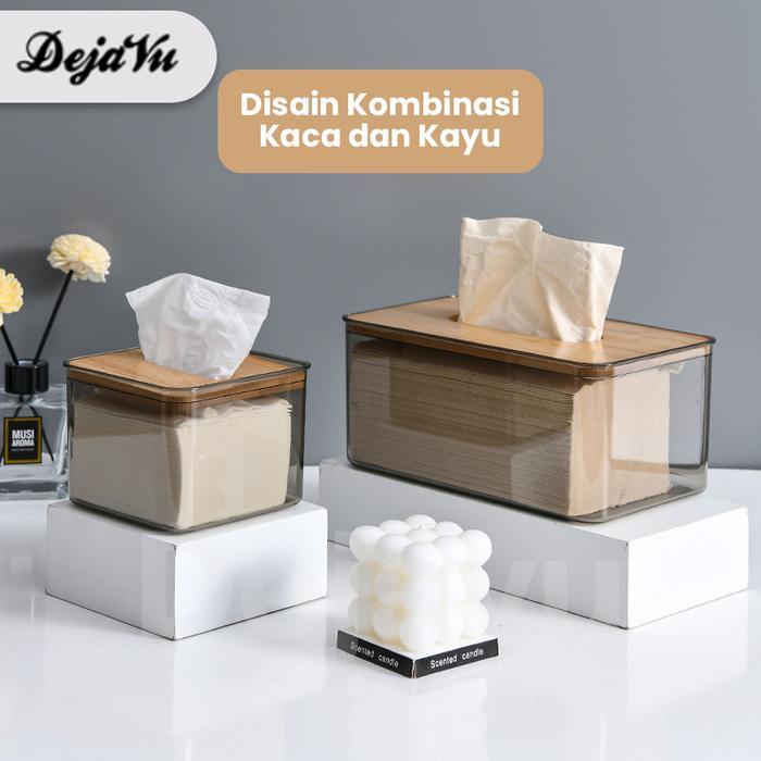 Dejavu Tempat Tissue Dapur Tempat Tisu Kamar Mandi Kotak Tisu Kayu Transparan Kotak Tissue Kamar