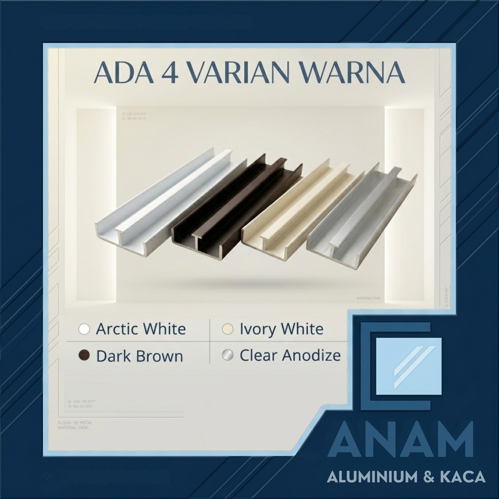 Rel M W Kolong Dapur Rel Atas Etalase Aluminium Bawah Meja Showcase Custom Panjang Murah Tebal