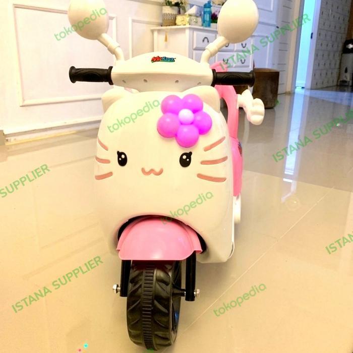 Mainan Anak Laki Cowok Cewek Perempuan Motor Motoran Vespa Aki Murah