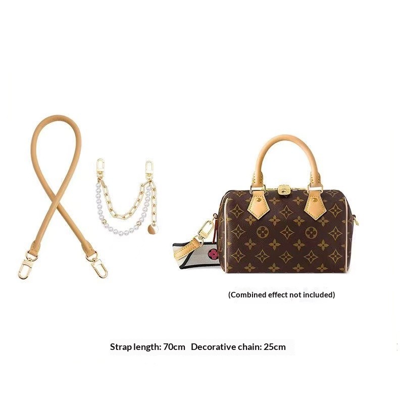100% Genuine Vachetta Leather Bag Strap for LV Speedy 20 25 30 Shoulder Straps Long Bags Belts