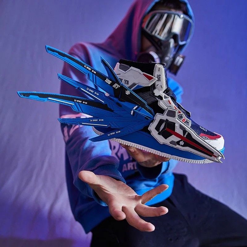 Anime Freedom Gundam EVA joint trendy shoes boys hip-hop performance high-tube personality niche