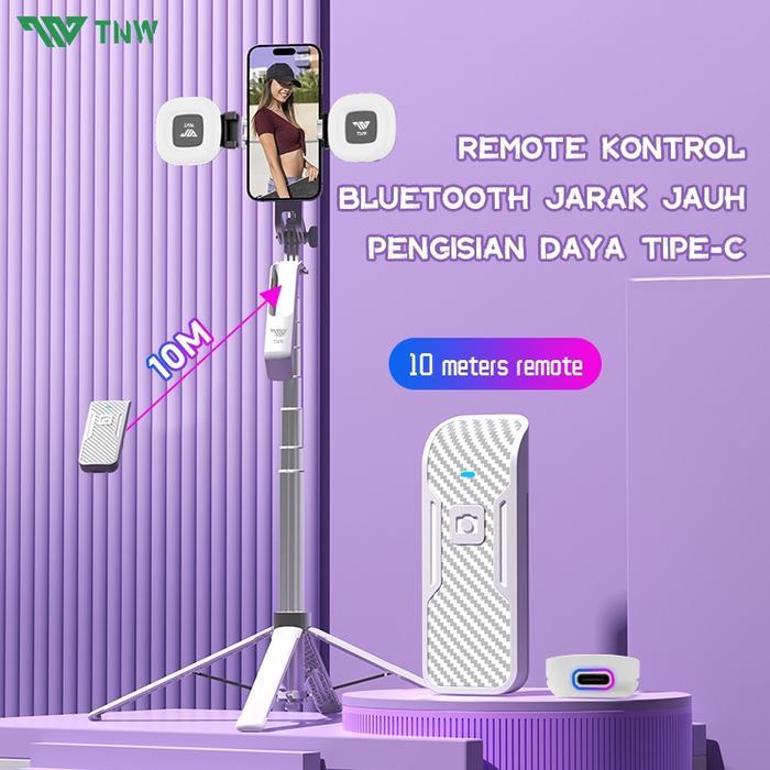 Tnw S30 Tongsis Tripod Bluetooth 1.8M Fill Light Tongsis Tripod Remote Tongsis Hp Selfie Stick